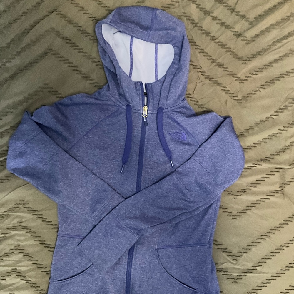North Face Purple Hooded Zip-Up Jacket